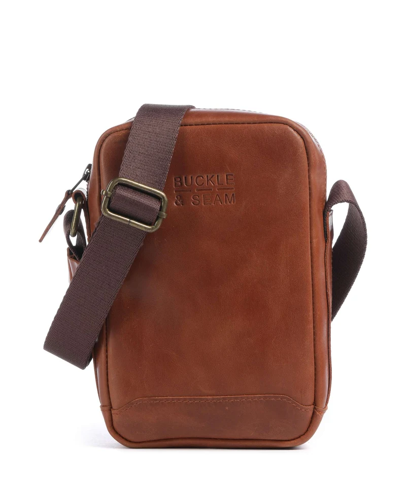 Buckle & Seam Crazy Horse Runner Crossover väska cognac