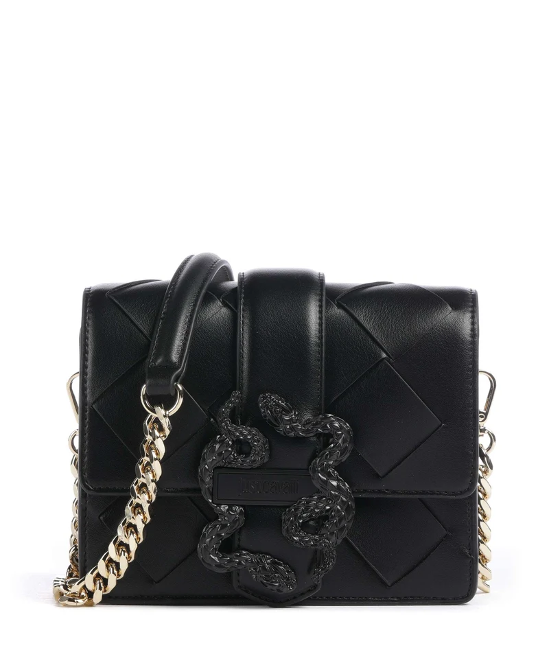 Just Cavalli Iconic Snakes Braided Crossover väska black