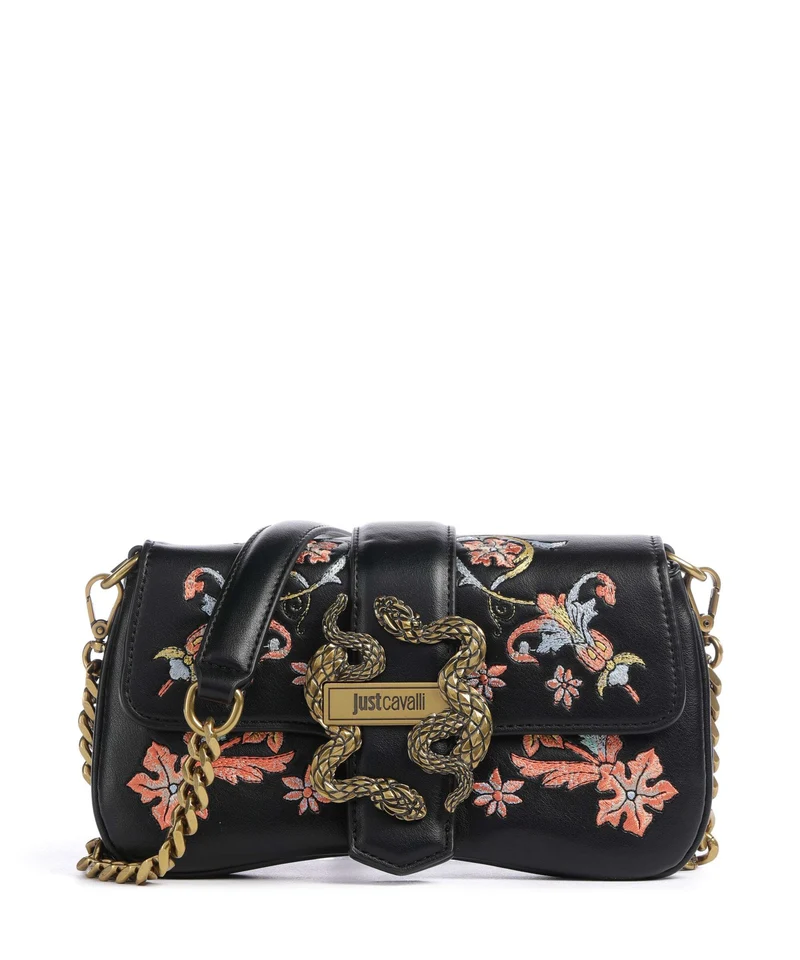 Just Cavalli Iconic Snakes Crossover väska black