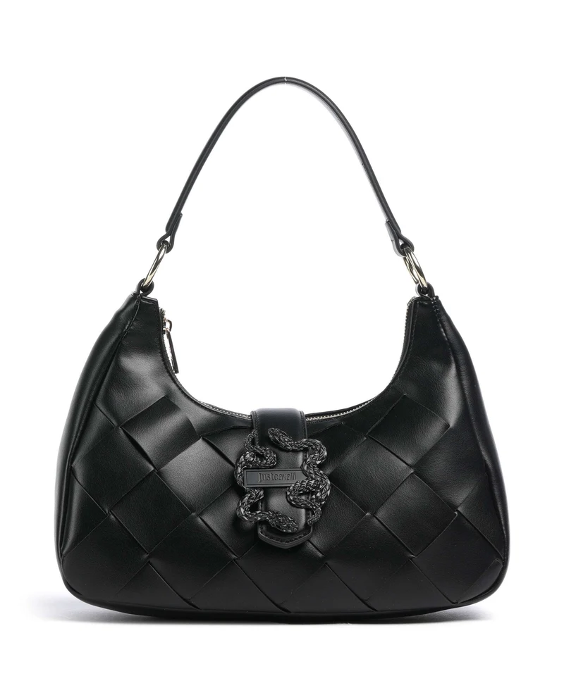 Just Cavalli Iconic Snakes Braided Axelremsväska black