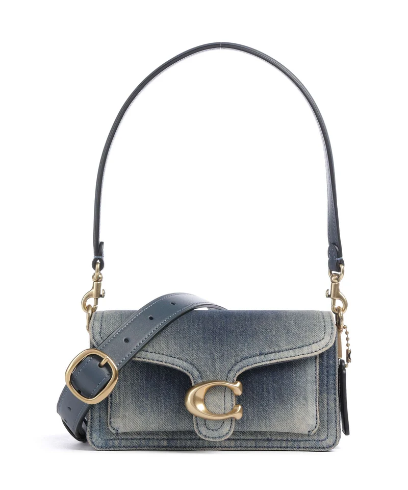 Coach Tabby Loved Denim 20 Axelremsväska dark indigo