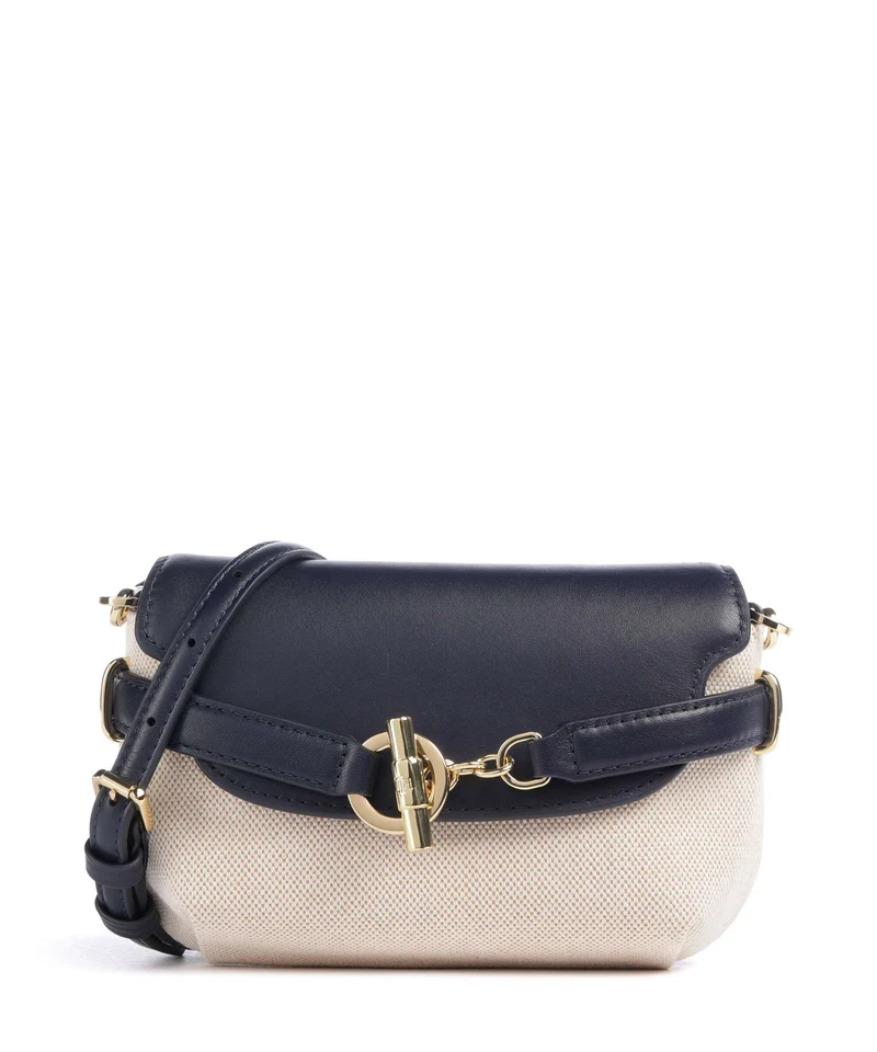 Lauren Ralph Lauren Blaike Small Crossover väska natural/buff canvas/refined navy