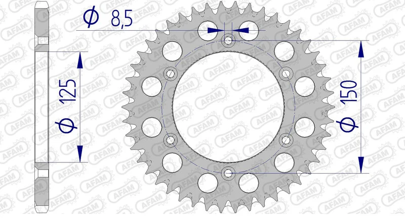 AFAM Aluminium Ultra-Light Self-Cleaning Rear Sprocket 72304 - 520 72304+45