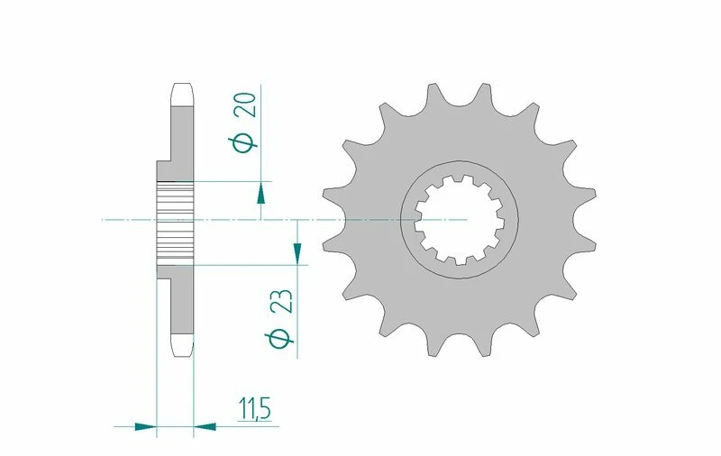 AFAM Steel Standard Front Sprocket 22201 - 428 22201-15