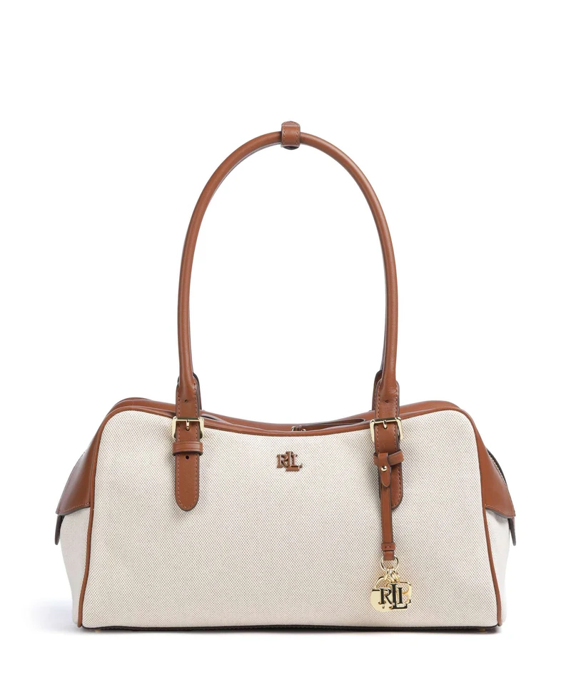 Lauren Ralph Lauren Marcy Axelremsväska natural/buff canvas/lauren tan