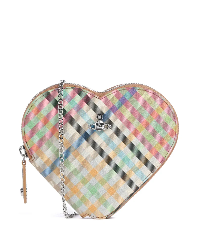Vivienne Westwood Heart Buccia D'Arancia Crossover väska heather plaid