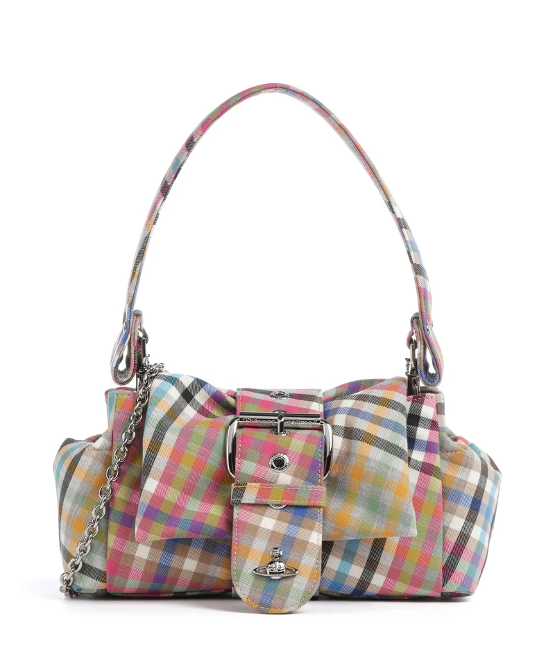 Vivienne Westwood Hazel Heather Check Treasure Axelremsväska multicolour