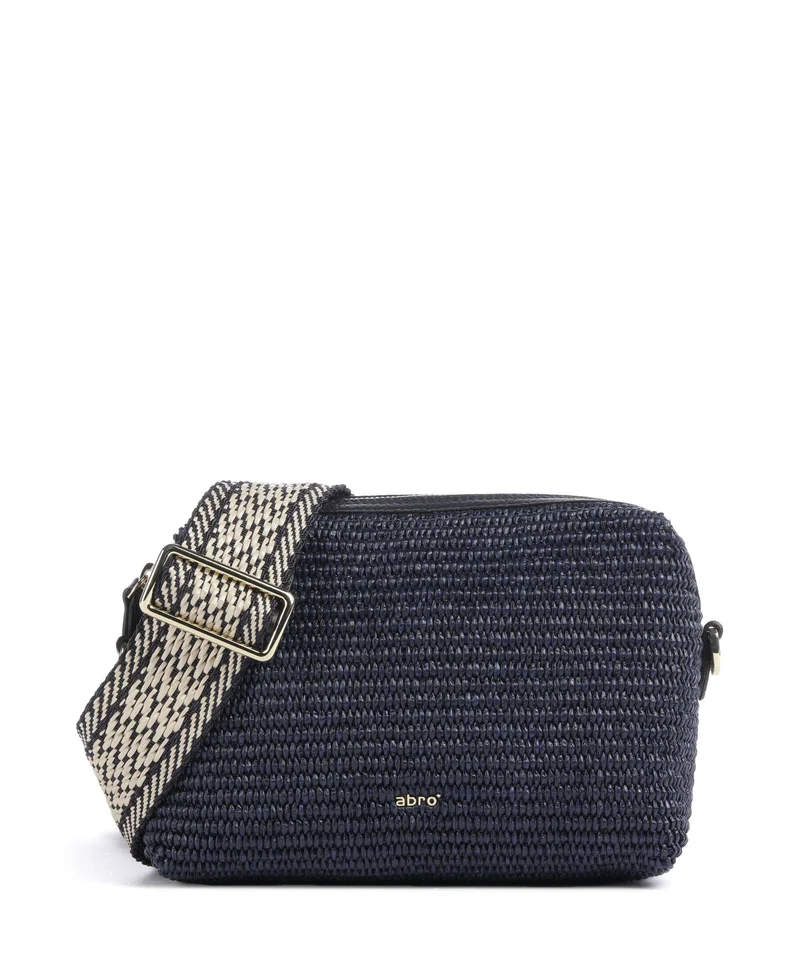 Abro Raffia Kaia Crossover väska navy