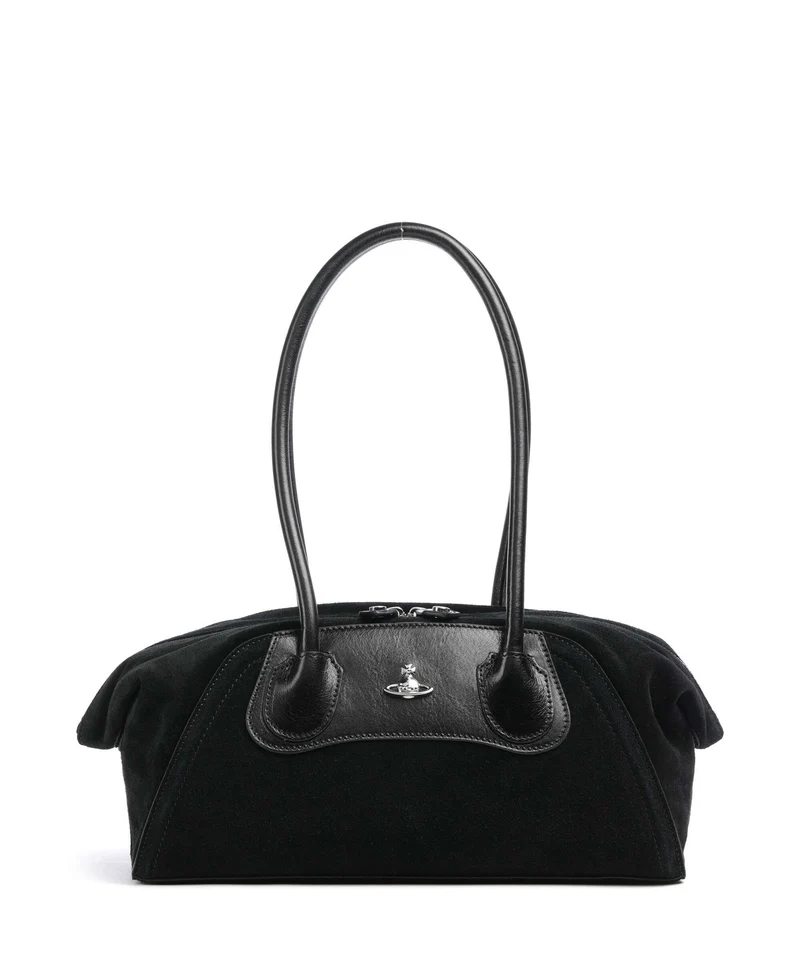 Vivienne Westwood Shirley Suede Small Axelremsväska black