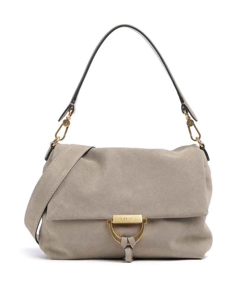 Abro Suede Temi Medium Axelremsväska siena
