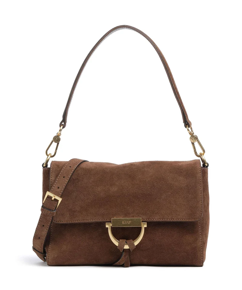 Abro Suede Temi Axelremsväska wood