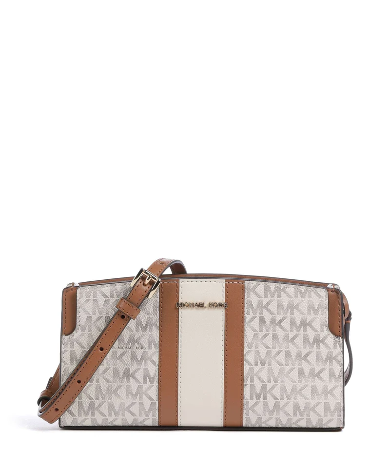 Michael Kors Becca Small Crossover väska vanilla/acorn