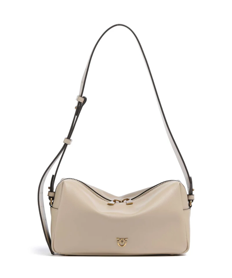 Pinko Axelremsväska beige/grigio fumo/antique gold
