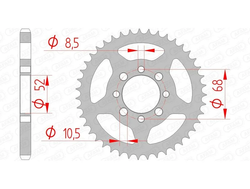 AFAM Steel Standard Rear Sprocket 14101 - 428 14101-40