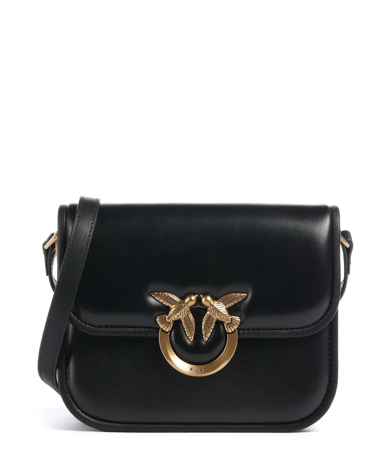 Pinko Love One Mini Crossover väska nero/antique gold
