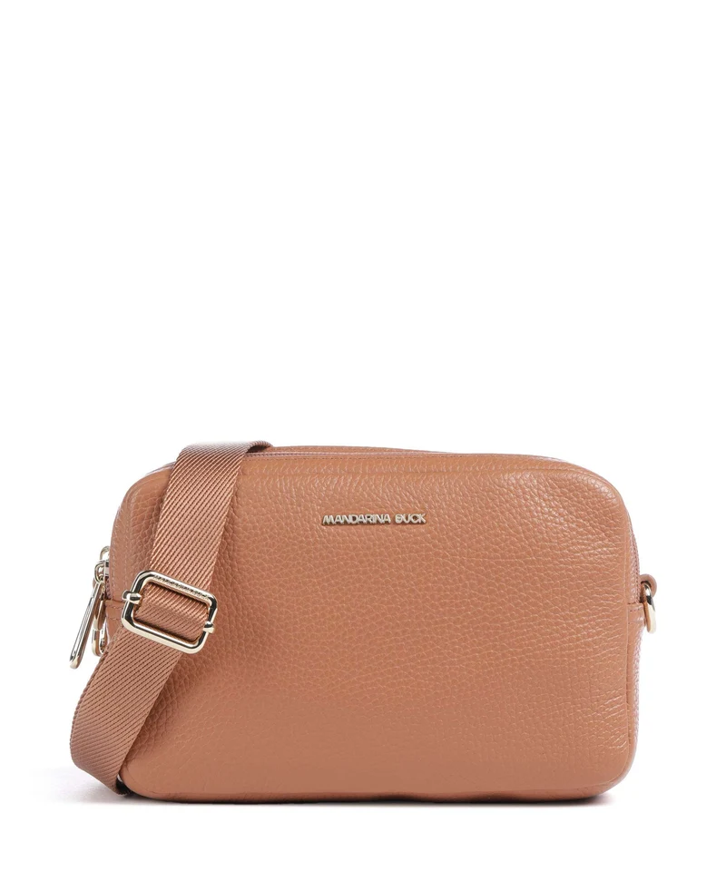 Mandarina Duck Mellow Leather Crossover väska pecan nut