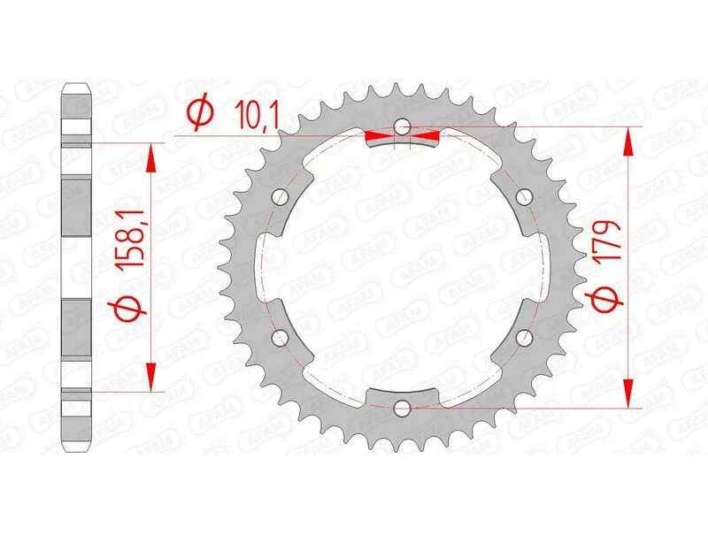 AFAM Steel Standard Rear Sprocket 35804 - 525 35804-45