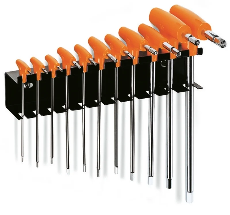 BETA Set of 11 Male 6 points T-Handle Wrenches with support 000960957