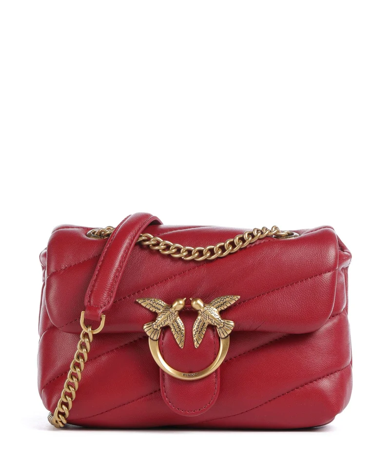 Pinko Love Puff Baby Axelremsväska rosso scuro/antique gold
