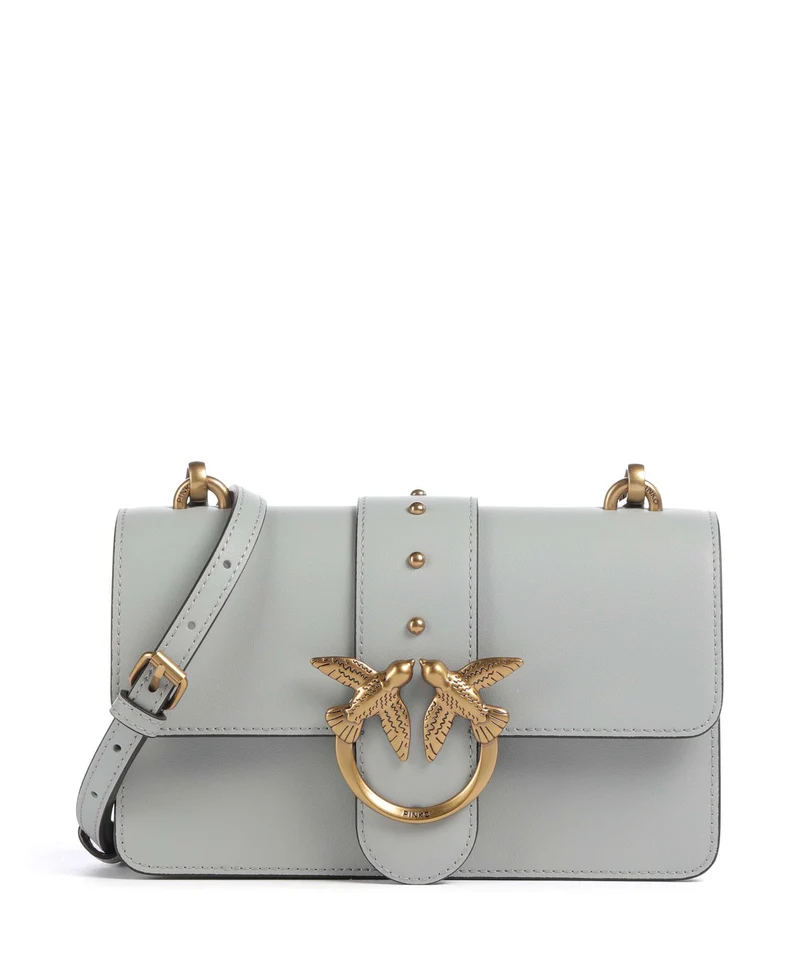 Pinko Love One Mini Crossover väska grigio perla/antique gold