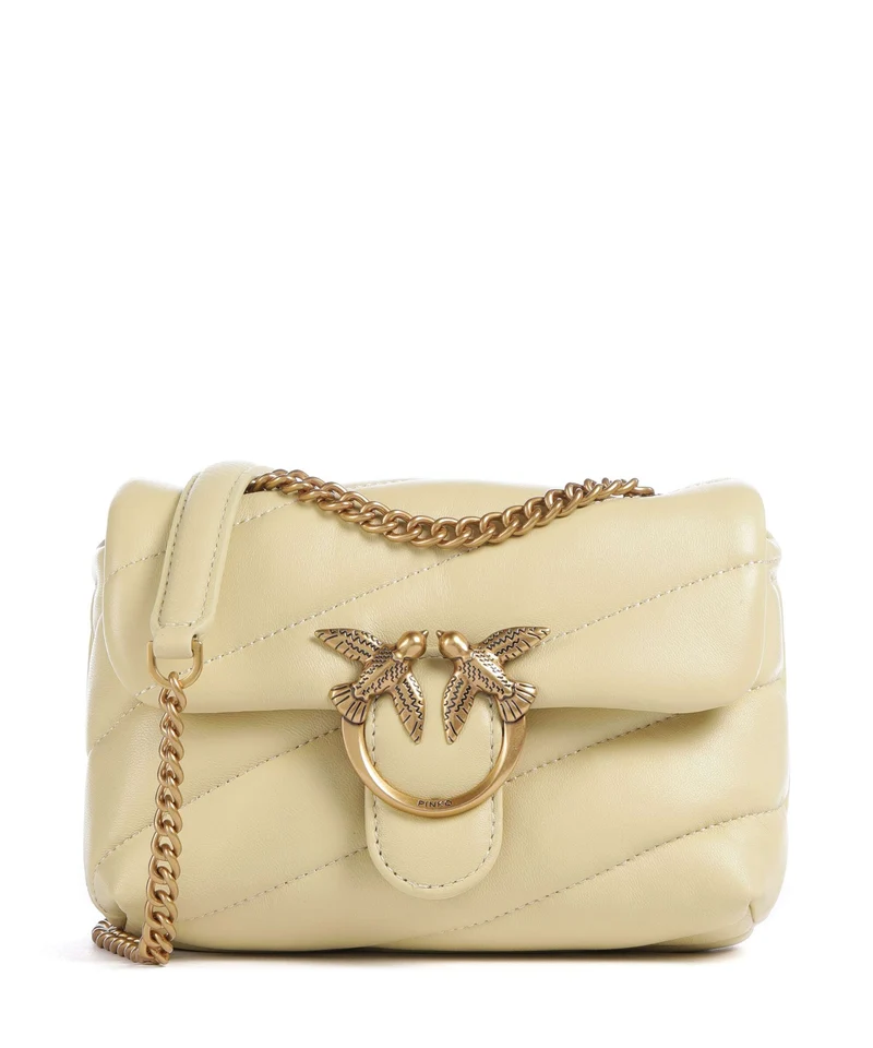 Pinko Love Puff Baby Axelremsväska giallo vaniglia/antique gold