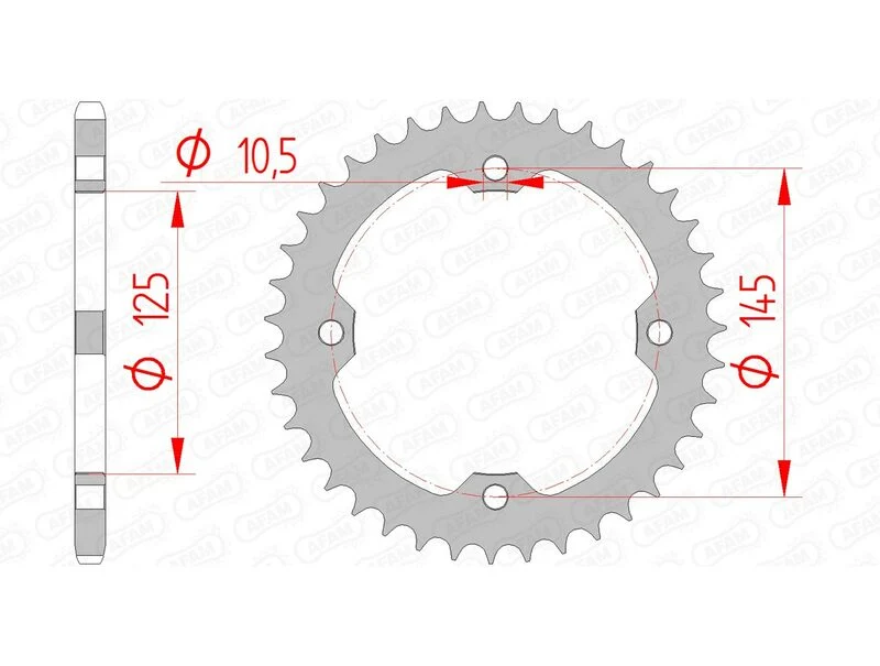 AFAM Steel Standard Rear Sprocket 12407 - 520 12407-40