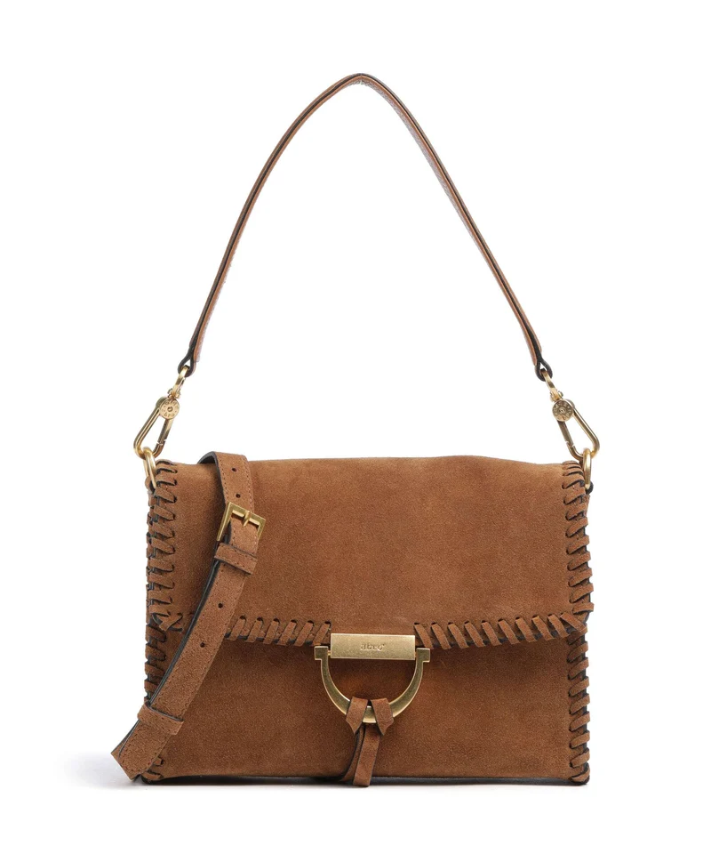 Abro Suede Temi Stitch Axelremsväska cuoio