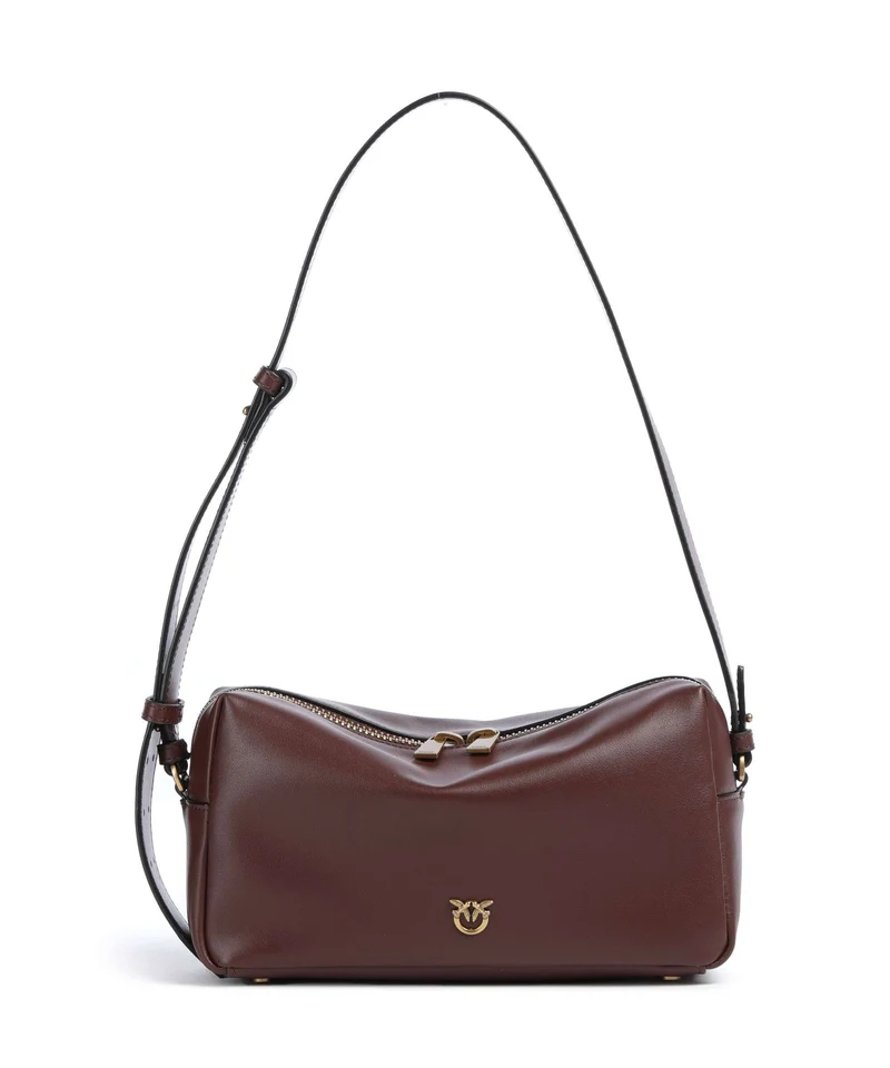 Pinko Axelremsväska burgundy wine/antique gold