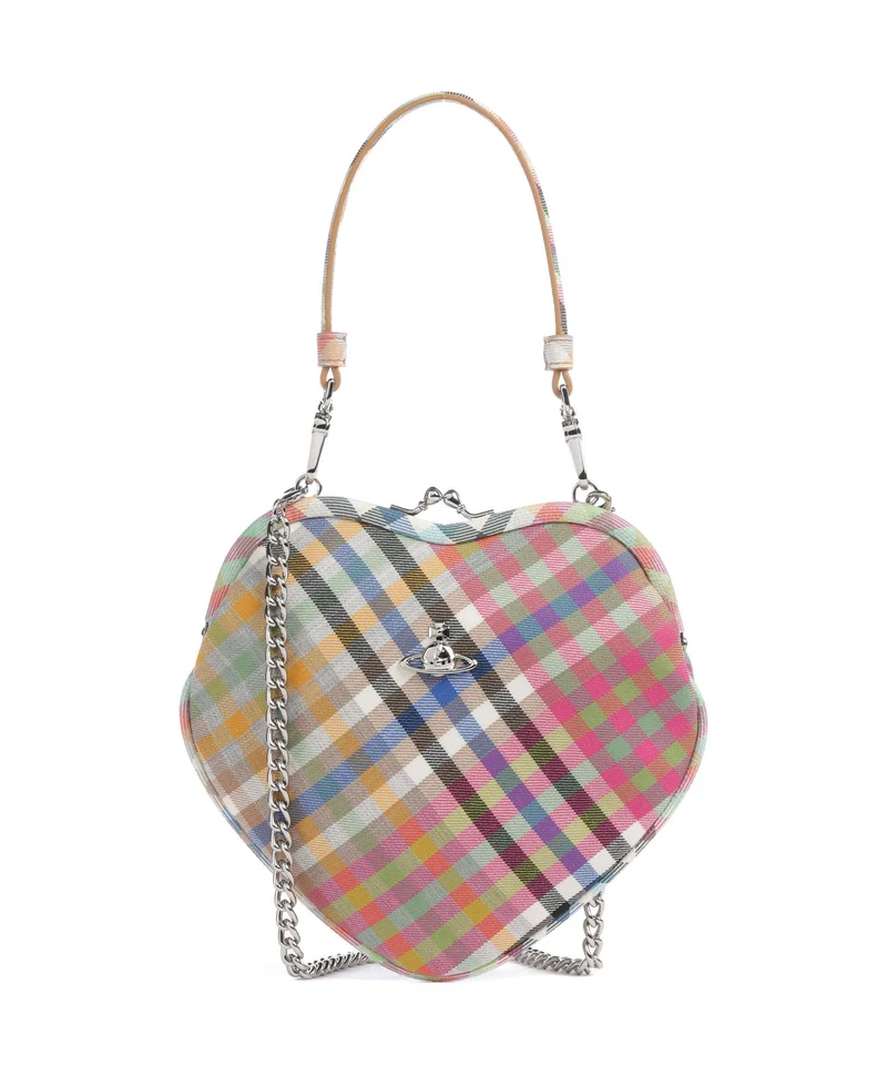 Vivienne Westwood Belle Heart Frame Heather Check Crossover väska multicolour