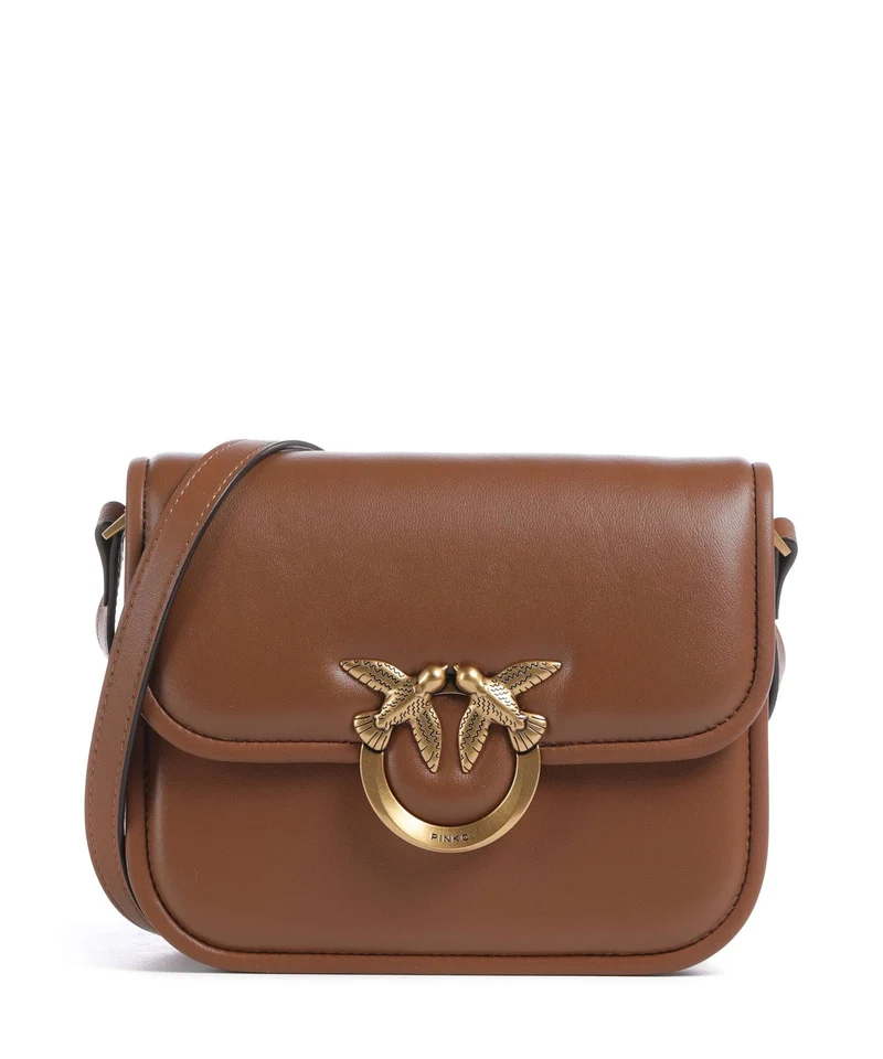 Pinko Love One Mini Crossover väska marrone/leone/antique gold