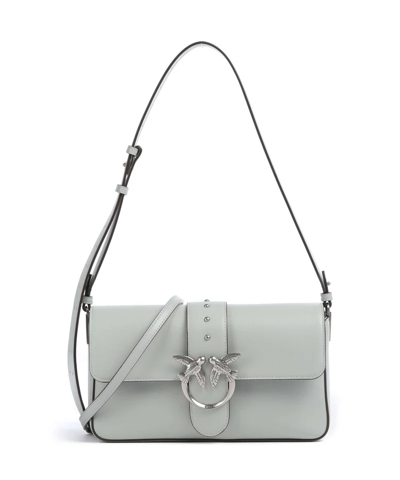 Pinko Love One Classic Slouchy Axelremsväska grigio perla/old silver