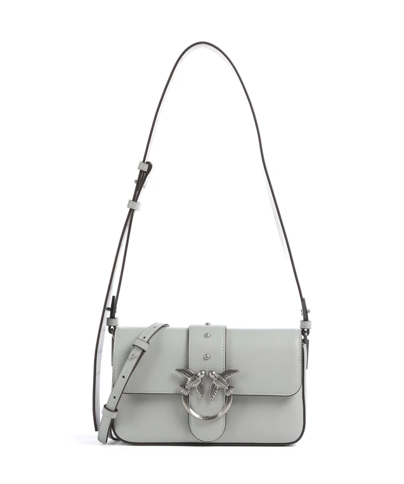 Pinko Love One Mini Slouchy Axelremsväska grigio perla/old silver