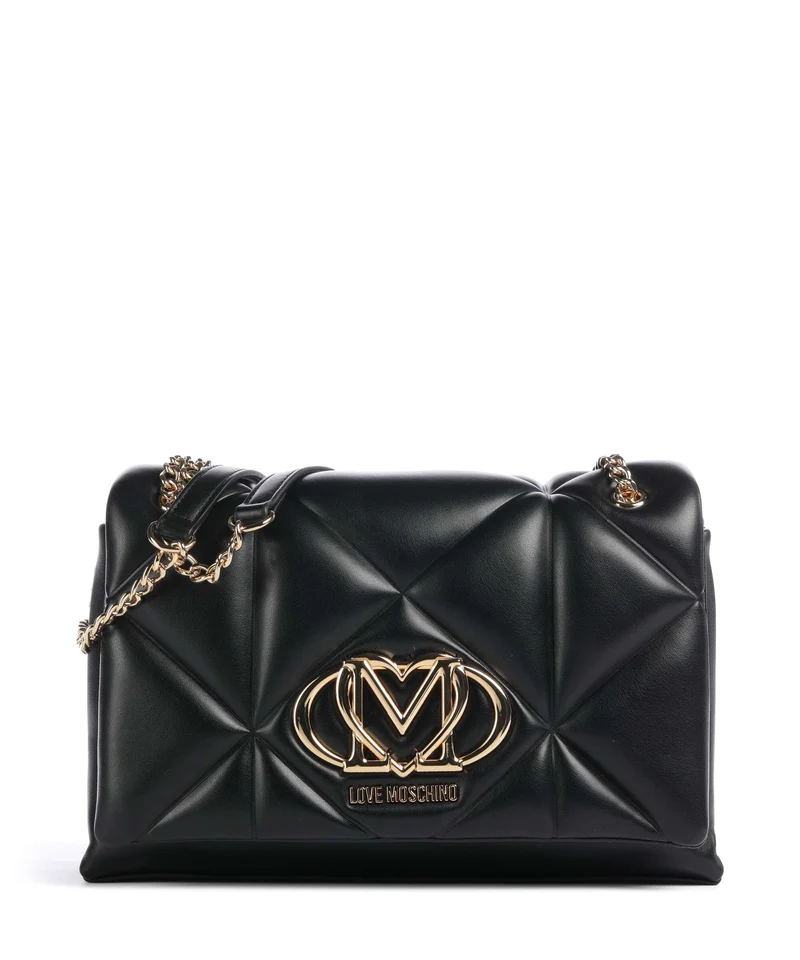Love Moschino Embossed Q Axelremsväska black