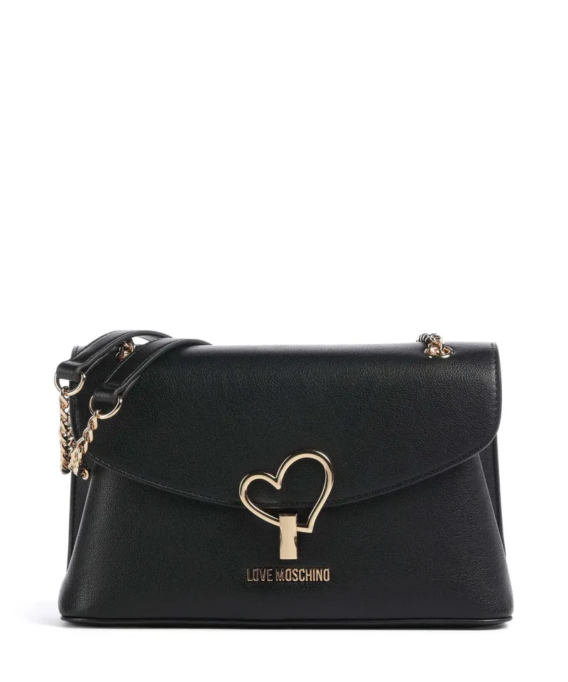 Love Moschino Heart Turnlock Axelremsväska black