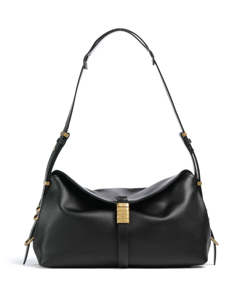 Pinko Saddle Axelremsväska nero/antique gold