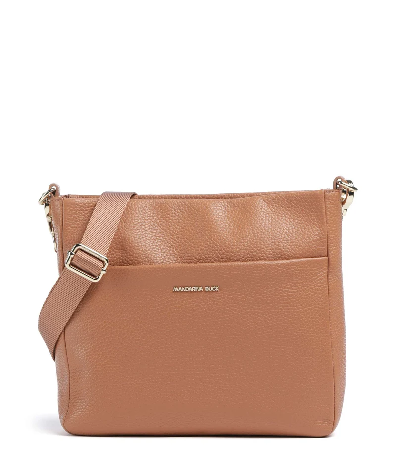 Mandarina Duck Mellow Leather Crossover väska pecan nut
