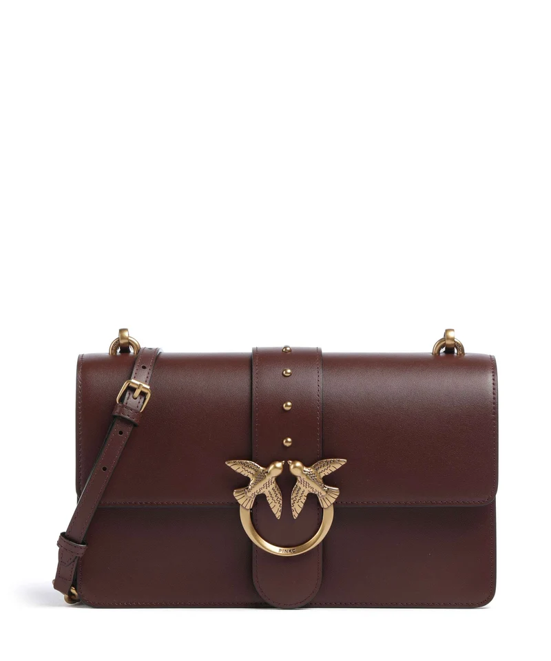 Pinko Love One Classic Crossover väska rosso vino/antique gold