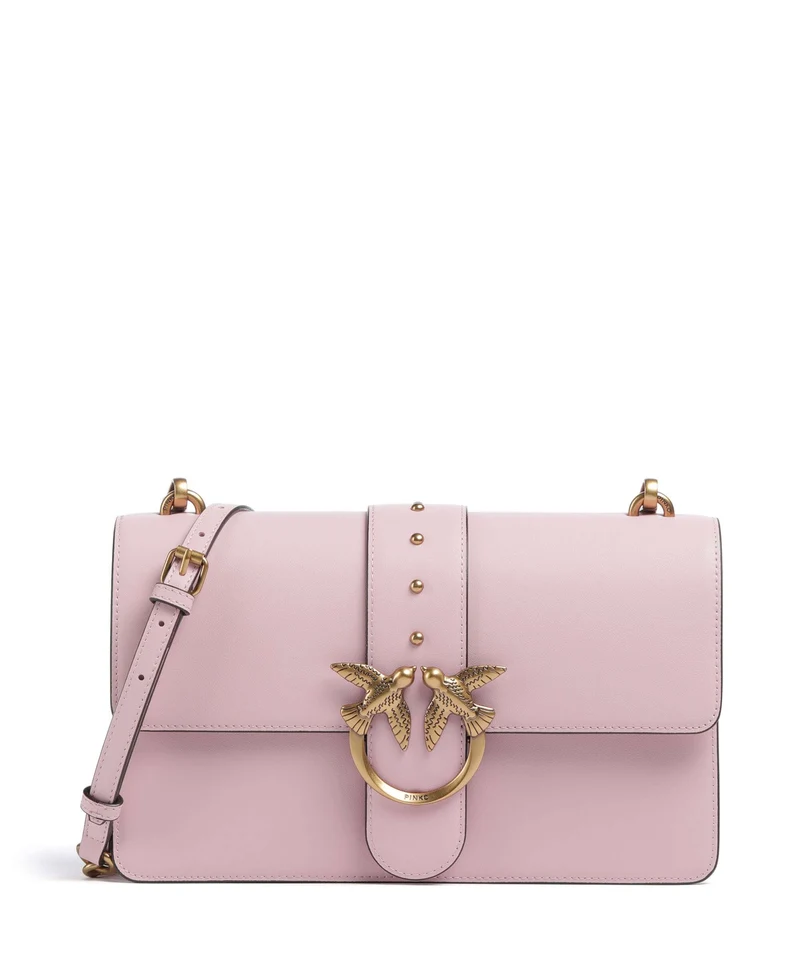 Pinko Love One Classic Crossover väska rosa chiaro/antique gold
