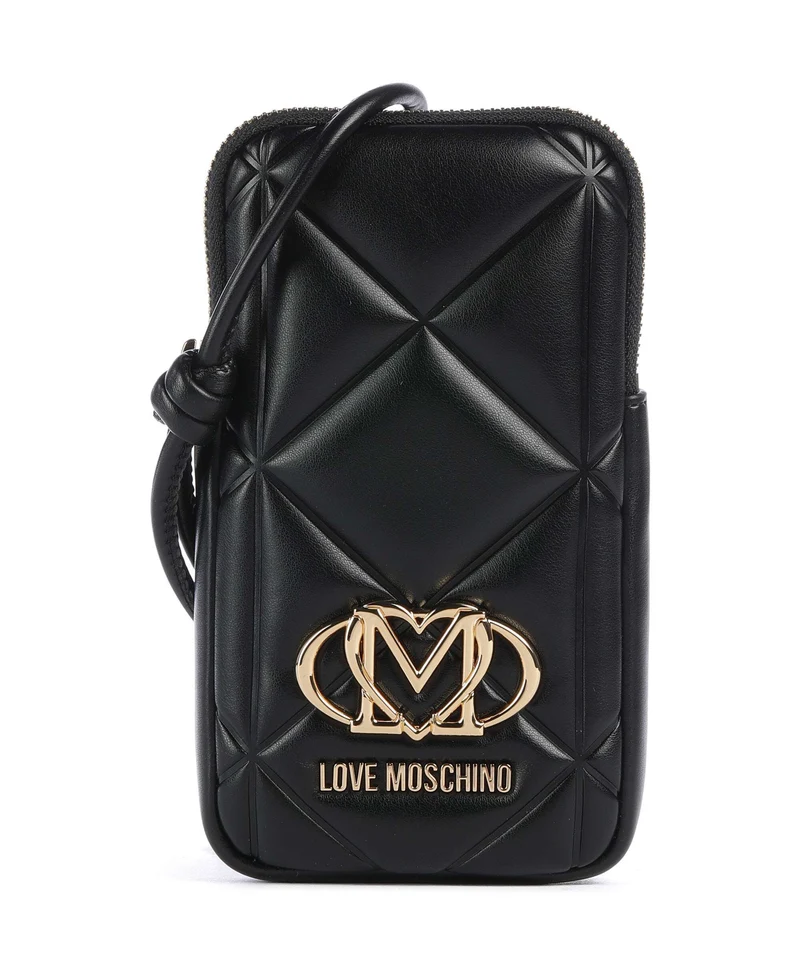 Love Moschino Embossed Q Telefonväska black