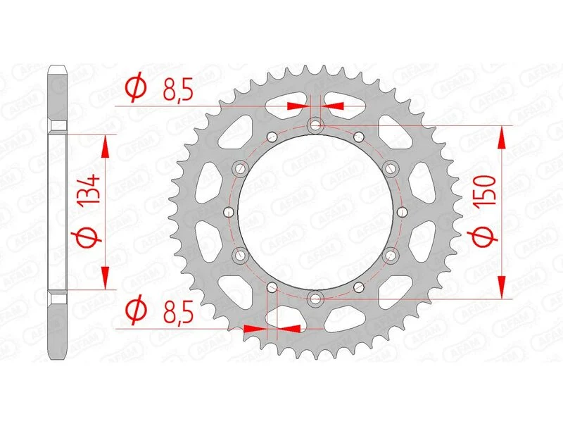 AFAM Steel Standard Rear Sprocket 16204 - 520 16204-47