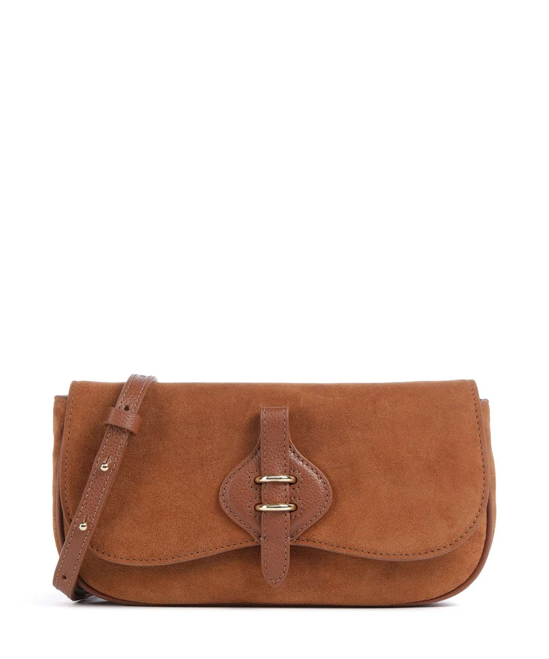 Coccinelle Mavery Suede Crossover väska cognac