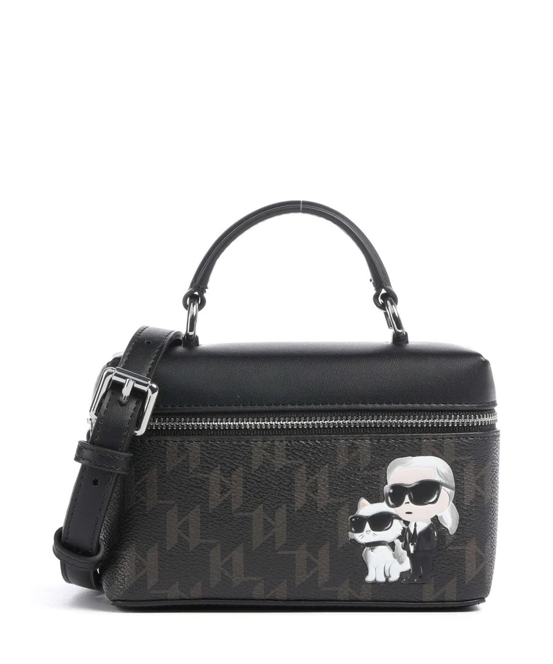 Karl Lagerfeld Ikon Monogram Small Crossover väska brown/kl mono