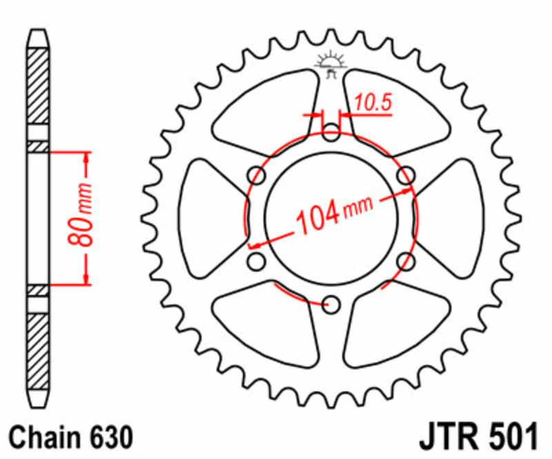 JT SPROCKETS Steel Standard Rear Sprocket 501 - 630 JTR501.33