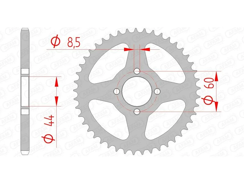 AFAM Steel Standard Rear Sprocket 12100 - 420 12100-42
