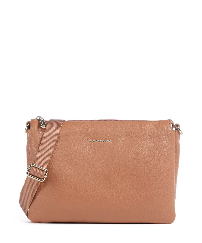Mandarina Duck Mellow Leather Crossover väska pecan nut