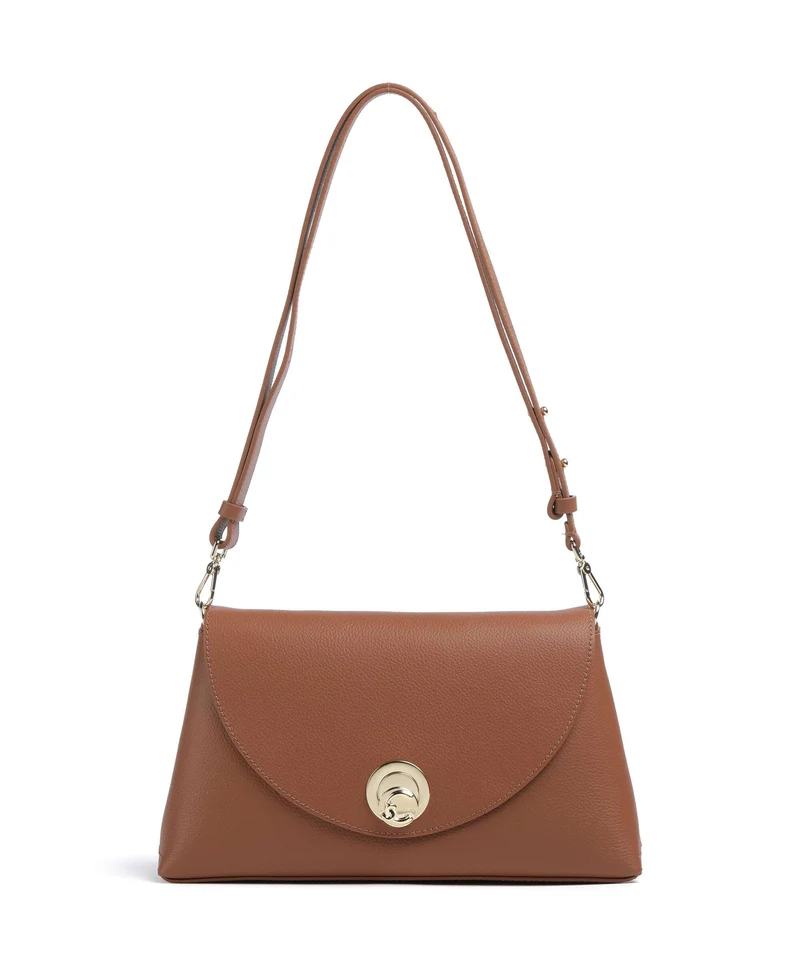 Coccinelle Nikla Axelremsväska cognac/noir