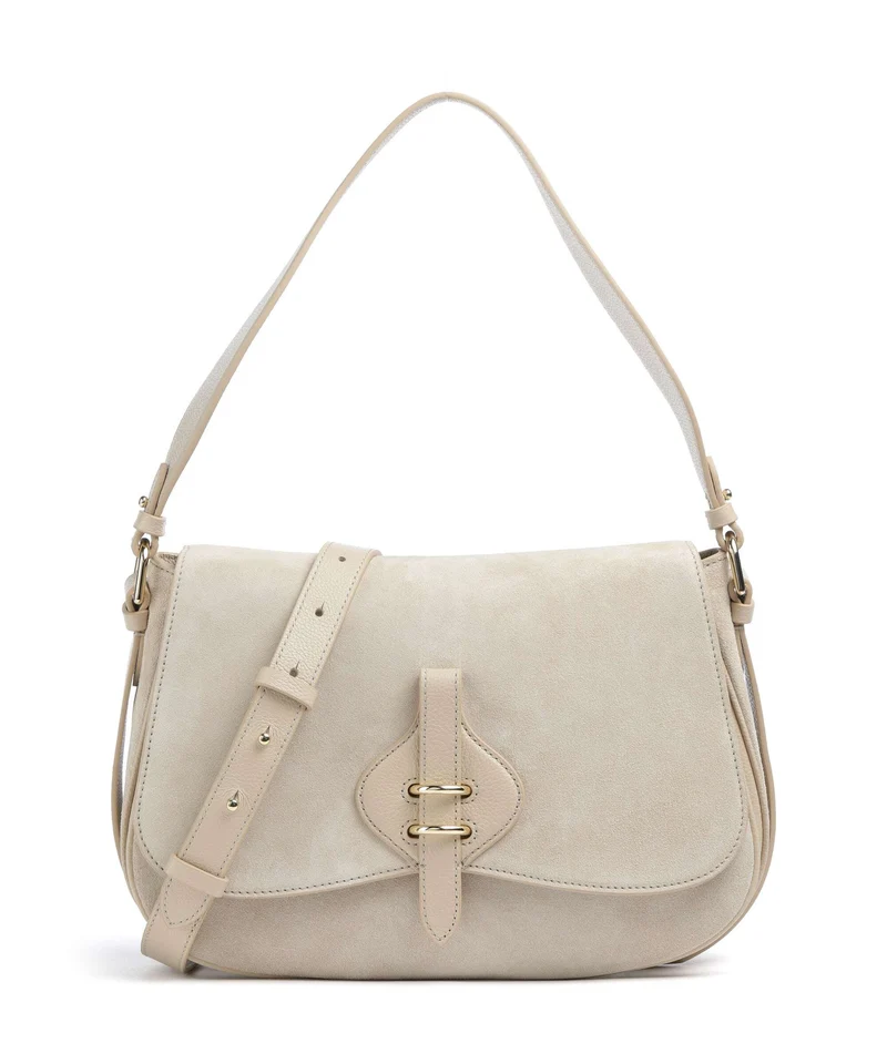 Coccinelle Mavery Suede Axelremsväska sandshell