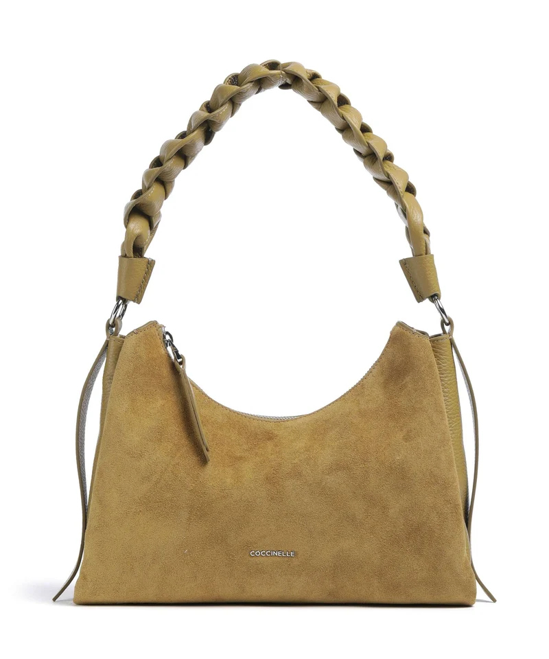 Coccinelle Boheme Suede Axelremsväska seagrass