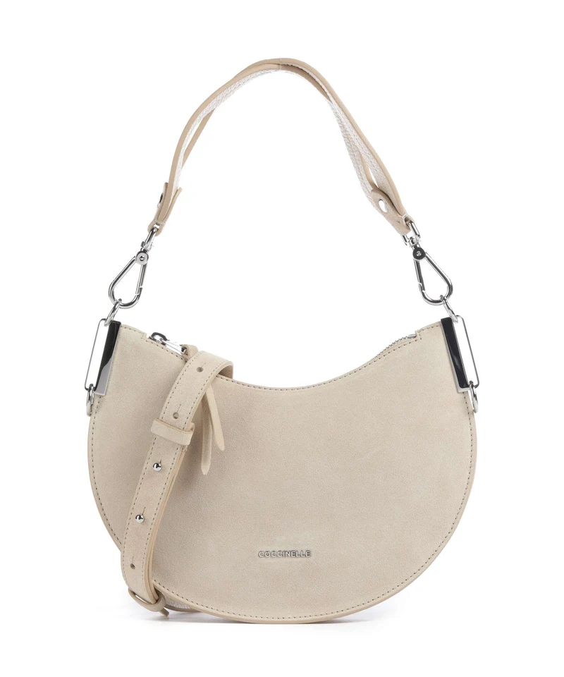 Coccinelle Sunup Suede Axelremsväska sandshell