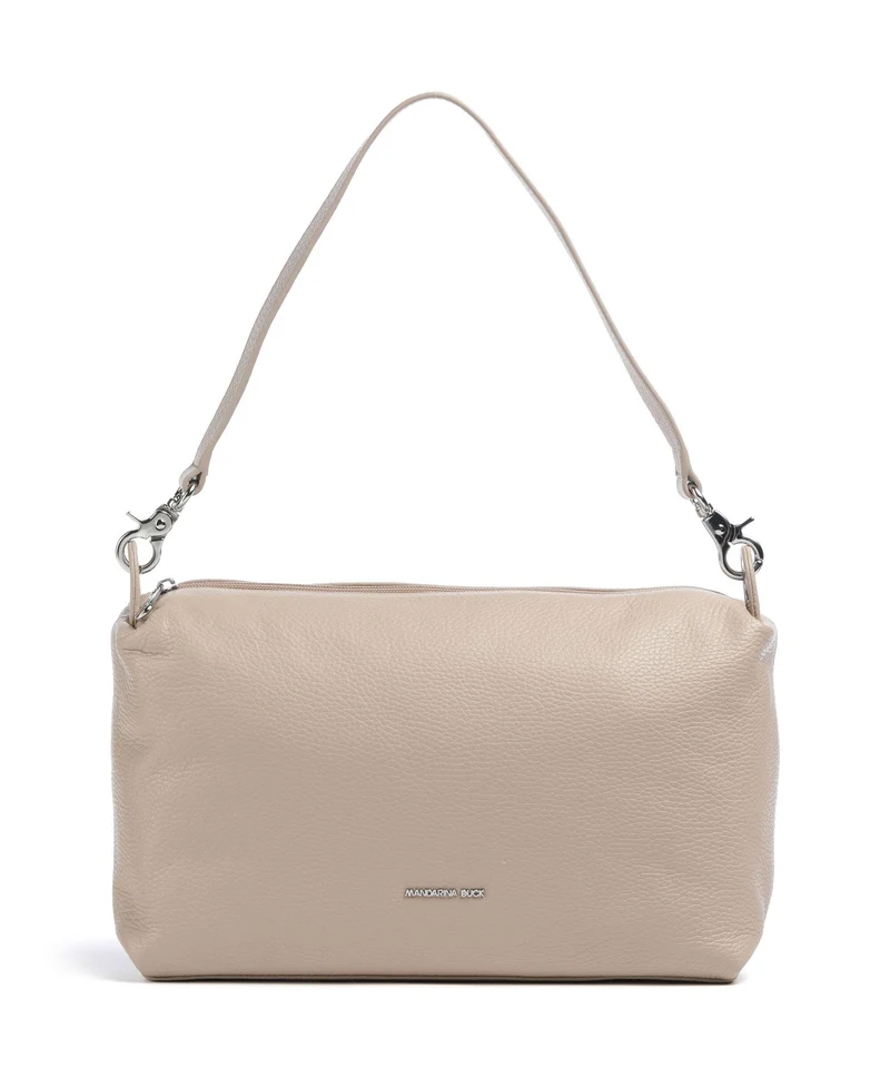 Mandarina Duck Mellow Leather Axelremsväska warm taupe